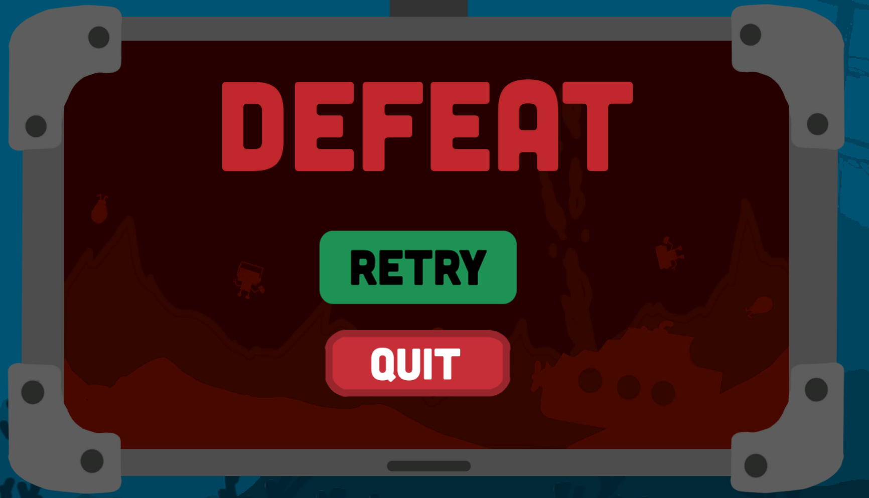 Defeat screen