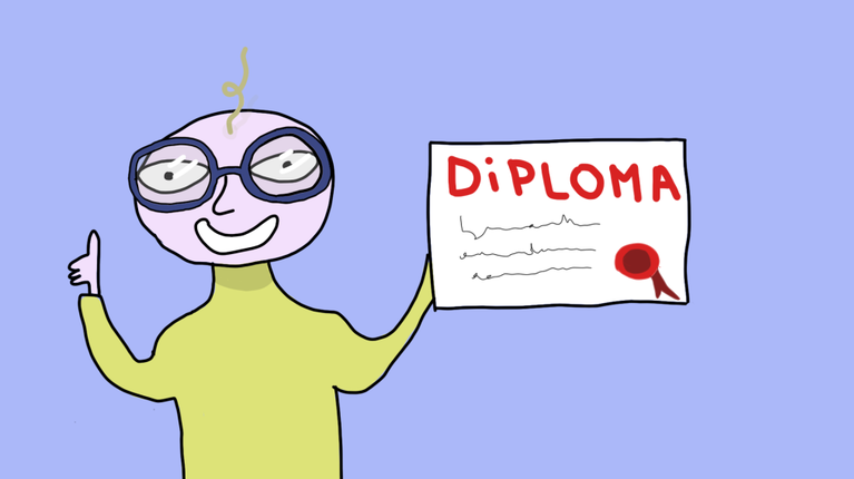 Écran de victoire : le diplôme
